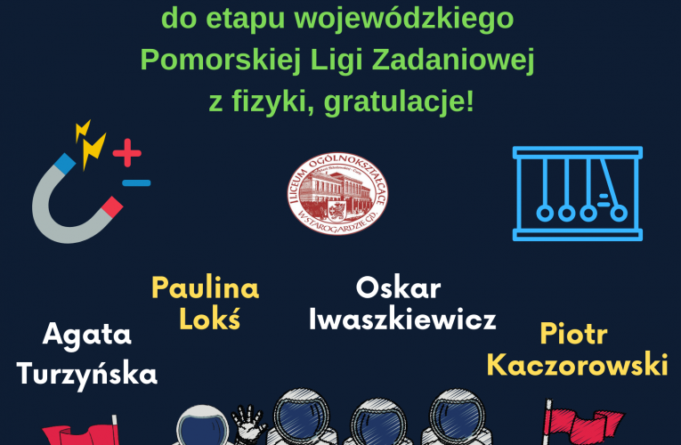 Nasi uczniowie w finale etapu wojewódzkiego z fizyki Pomorskiej Ligi Zadaniowej