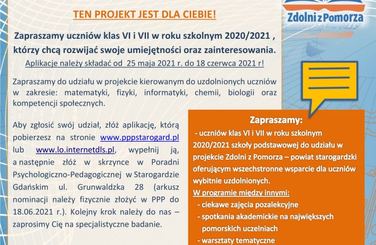 Zdolni z Pomorza – dołącz do projektu