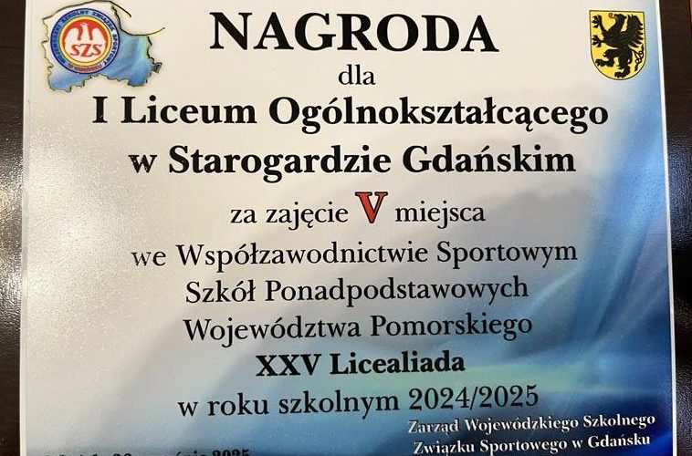 I LO piąte w województwie w rywalizacji sportowej